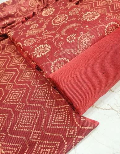 Red Cotton Unstitched Suit Set At Rs 275 Set Cotton Unstitched Suit