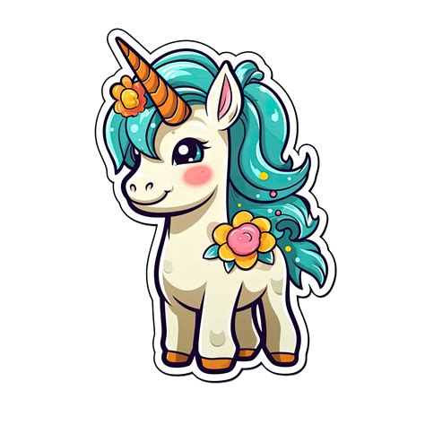 Cute Cartoon Unicorn Sticker 24488178 Png