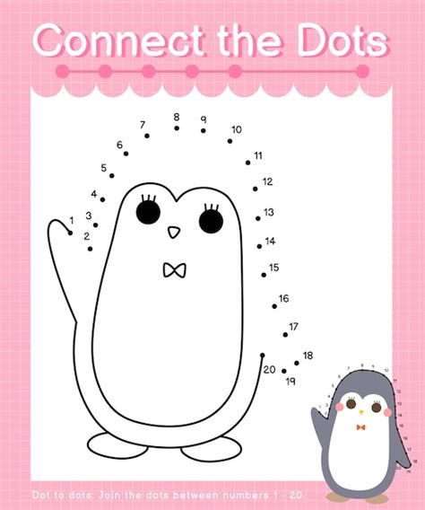 Premium Vector Connect The Dots Penguin Dot To Dot Games For