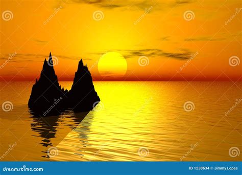 3d Sunset Landscape Stock Illustration Illustration Of Landscape 1238634