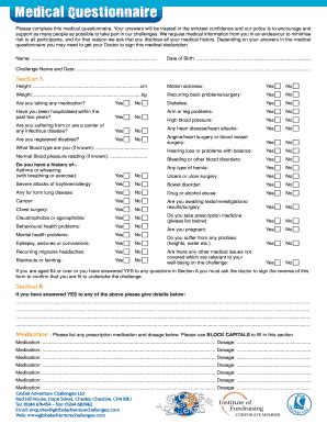 Fillable Online Epilepsy Org Medical Questionnaire Up On A