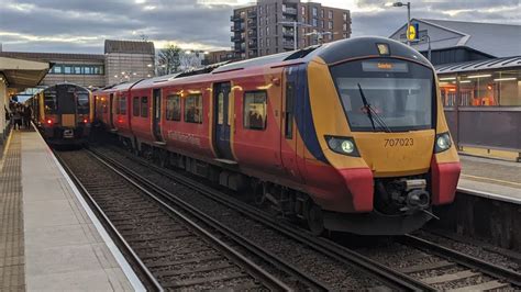 SWR Class 707 Desiro City Departing Feltham For London Waterloo 4k