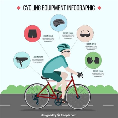 Premium Vector | Cycling equipment infographic