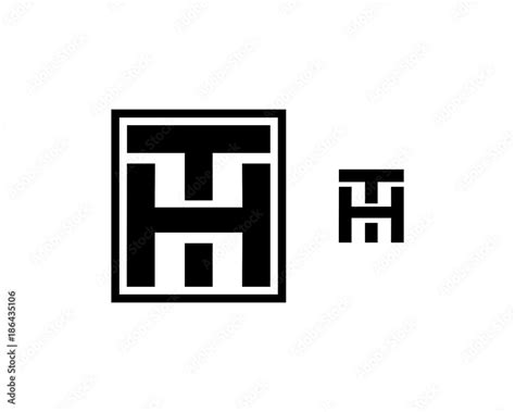 Square Initial Letter Th Or Ht Monogram Symbol Logo Vector Stock Vector