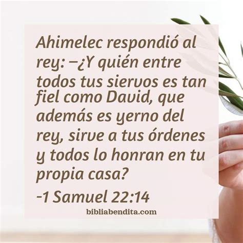 Explicación 1 Samuel 2214 Ahimelec Respondió Al Rey ¿y Quién Entre