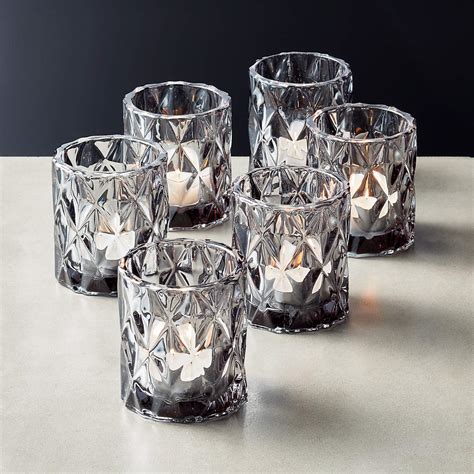 Ezra Green Glass Tealight Candle Holders Set Of 6 Reviews Cb2