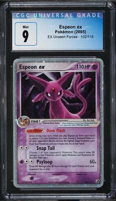 Pokemon Ex Unseen Forces Holo Espeon Ex Cgc Mint Ebay