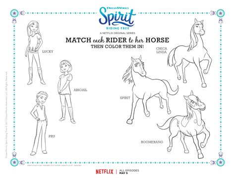 Spirit Riding Free Characters Coloring Page - Free Printable Coloring Pages