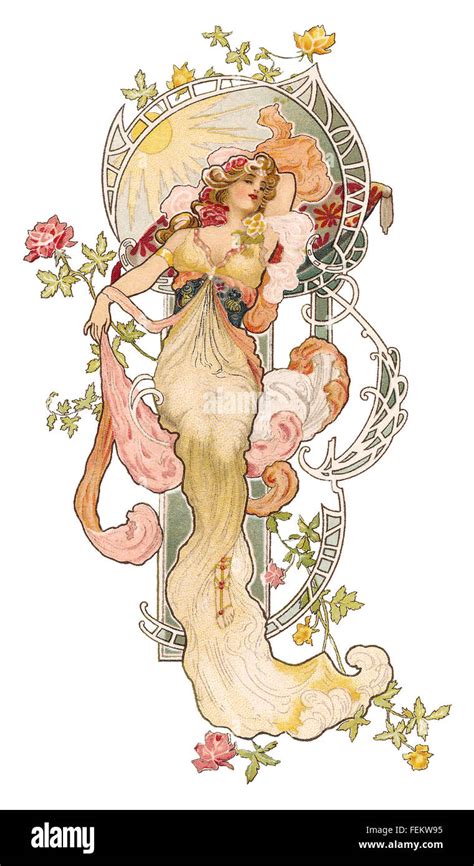 Art Nouveau Woman Painting