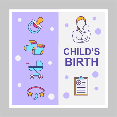 Childs birth social media posts mockup. Motherhood. Advertising web