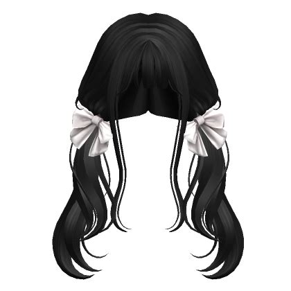 Low Pigtails With Ribbons Black Roblox Item Rolimon S