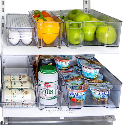 Refrigerator Organizer Set Of Storage Bins Including Drink Holder