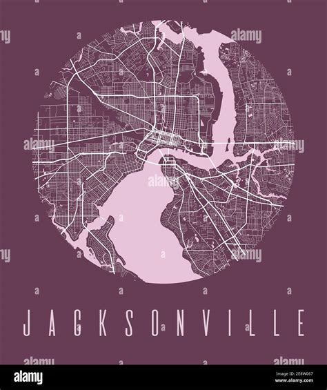 Affiche De La Carte De Jacksonville Plan Des Rues De La Ville De