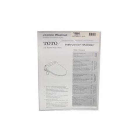 Consolidated Supply Co Toto® Thu664 Owners Manual For Use With