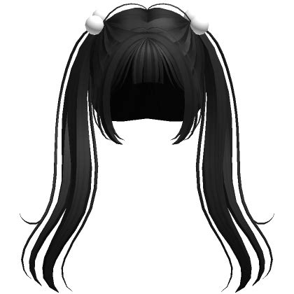 Black Pigtails With Pom Poms Roblox Item Rolimon S