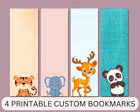 Printable Bookmarks for Kids, Animal Bookmark for Kid, Printable Animal ...