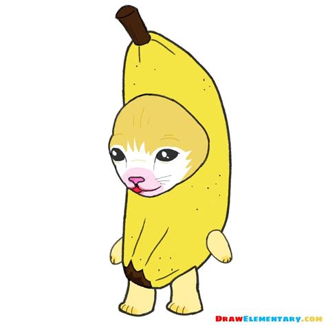 Banana Cat Drawing Cat Drawing Cute Doodles Cat Outline