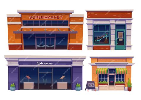 vector cartoon style building set