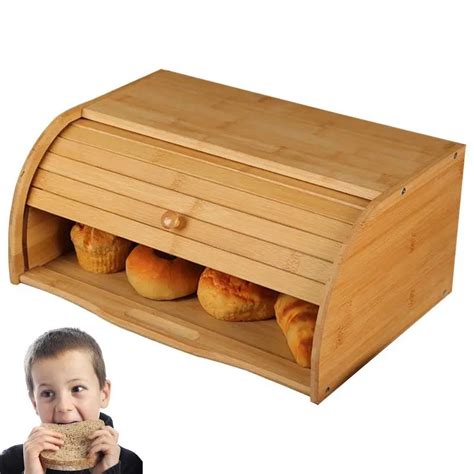 Caja De Pan De Madera Multiusos Contenedor De Almacenamiento De Pan De