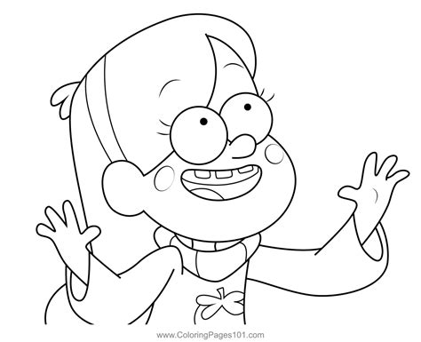 Mabel Pines Happy Gravity Falls Coloring Page For Kids Free Gravity