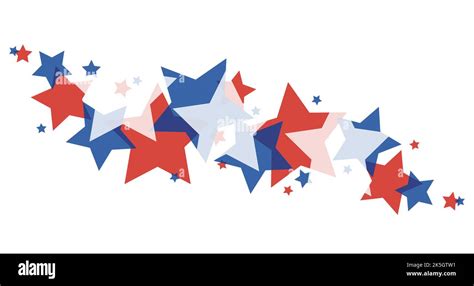 Patriotic Red White And Blue Stars In An Overlay Style Stock Vector