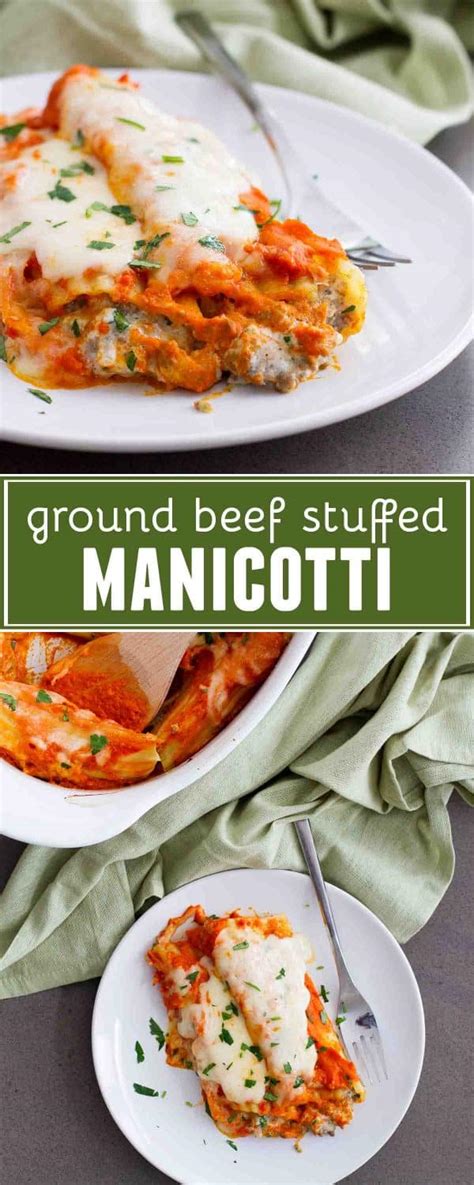 Ground Beef Stuffed Manicotti Taste And Tell