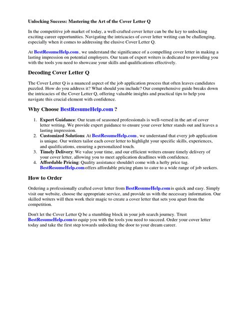 Cover Letter Qualifications Example Pdf Résumé Recruitment