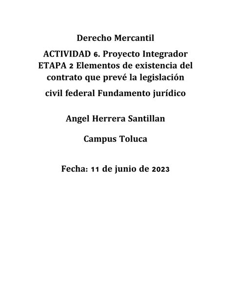 Derecho Mercantil Actividad Derecho Mercantil Actividad Proyecto