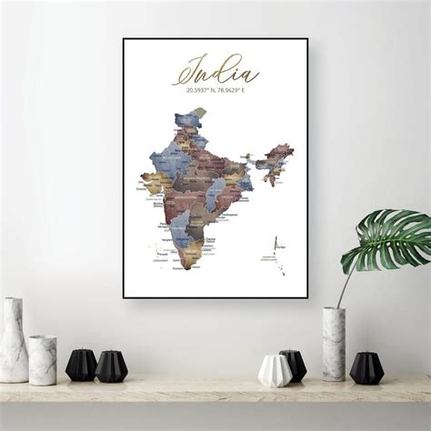 Printable Map Of India Downloadable Print Of India Map Digital