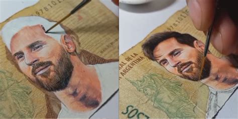 Dibujo A Lionel Messi En Un Billete Y Le Quedo Idéntico