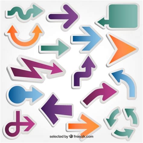 Free Vector | Colorful arrow stickers