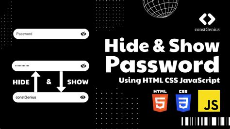 Hide And Show Password Using Html Css Javascript Password Toggle With Javascript Constgenius