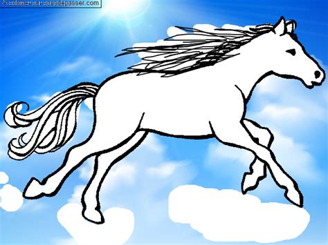 Dessin Colori Coloriage Cheval Au Galop Par Un Invit Sans D Passer