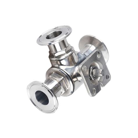 T Port Stainless Steel Floating Three Way Ball Valve With Mounting Pad