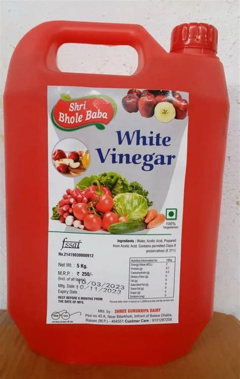 Kg White Vinegar For Cooking Can At Bottle In Raisen Id