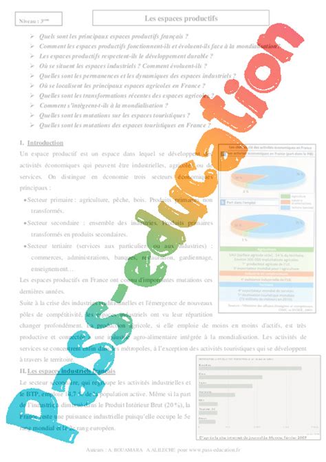 Les Dynamiques Des Espaces Productifs Dans La Mondialisation