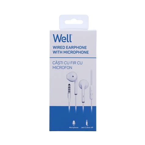 Casti In Ear Cu Fir Well Microfon Jack Mm Ep Alb Emag Ro