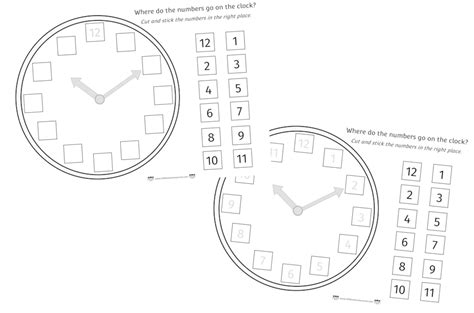 Clock Numbers Cut And Stick Activity Clock Numbers Printable Free