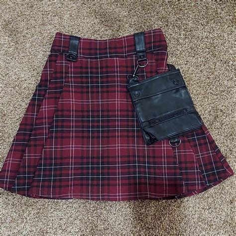 Killstar Womens Black And Red Skirt Depop