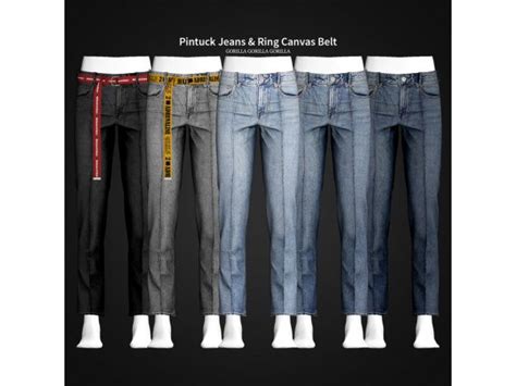 Pintuck Jeans Ring Canvas Belt By Gorilla Gorilla Gorilla The Sims