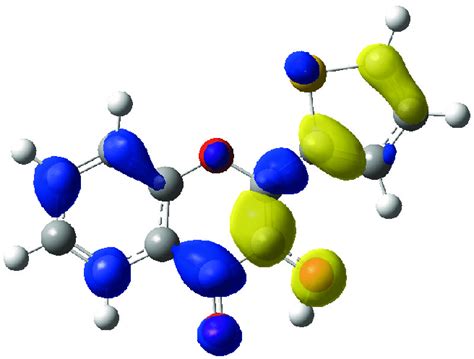 Electron density difference between the density of the π* and π ...