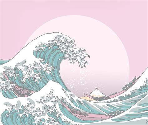 Rough Sea Aesthetic Wave Ideas. Waves , Japanese Art, Art, Pastel Wave ...