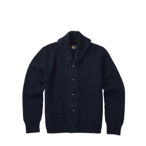 Rrl Cashmere Shawl Collar Cardigan In Blue For Men Lyst