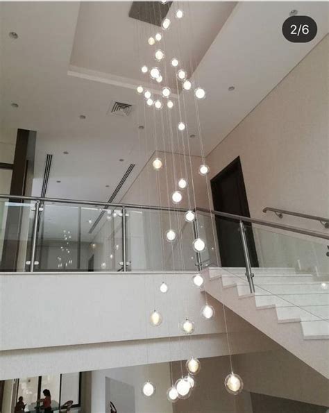 Staircase Chandelier Modern Two Story Lighting Three Story Stairway