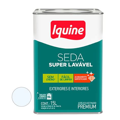 Tinta Acr Lica Acetinado L Super Lav Vel Branco Neve Iquine Ref