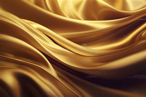 Golden Silk Waves Created With Generative Ai Stock Illustration