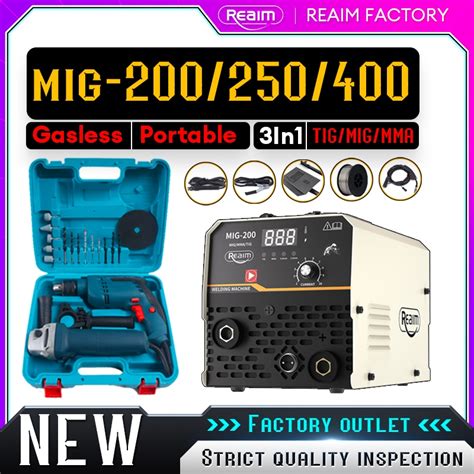 REAIM MIG Welding Machine Portable 3In1 MMA MIG TIG With Grinder And