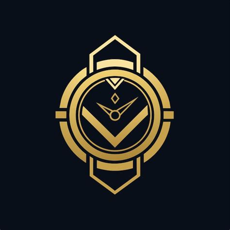 Reloj De Oro Elegante Sobre Fondo Negro Desarrollar Un Logotipo