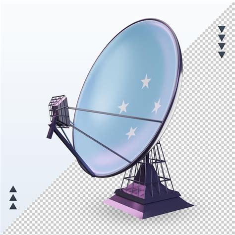 Premium Psd D Satellite Micronesia Flag Rendering Right View