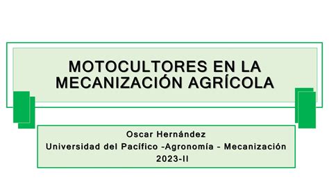 Motocultores En La Mecanizaci N Agr Cola Pptx